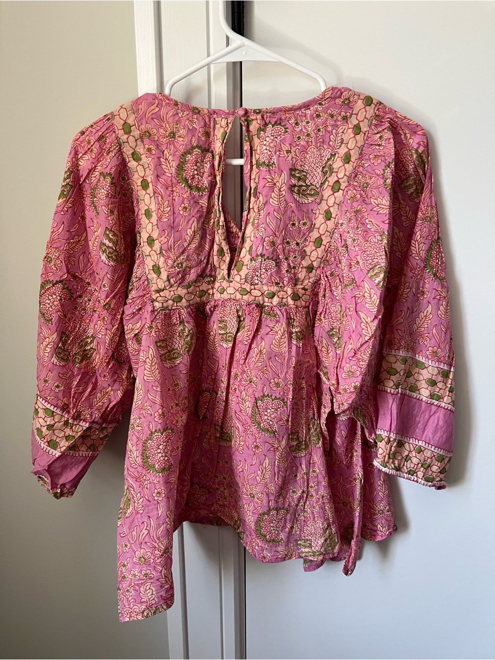 Cleobella Pink Paisley Amaryllis Peasant Embroidered Boho Blouse - Picture 3 of 5